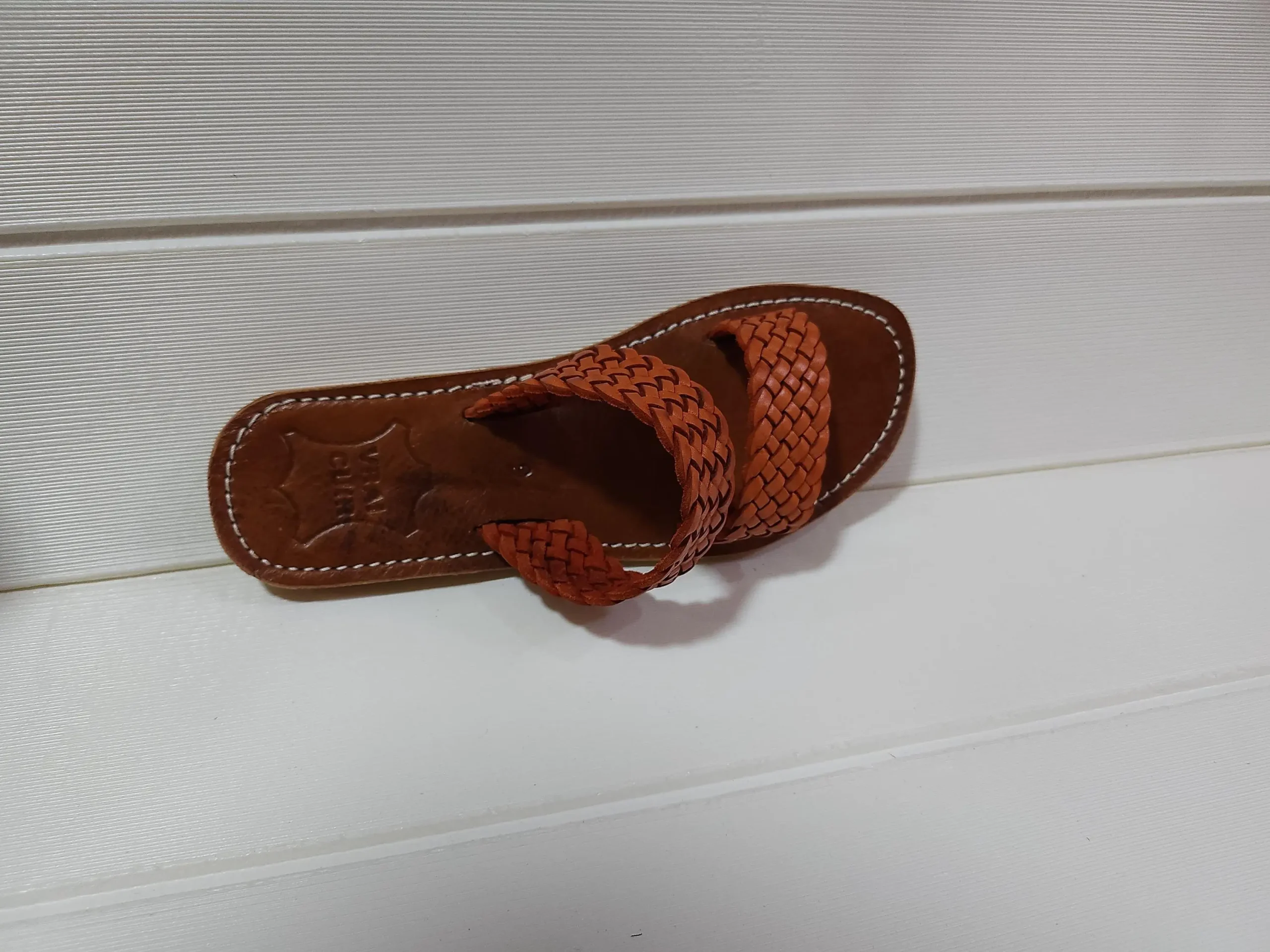 Women’s Woven Double Strap Moroccan Leather Slides