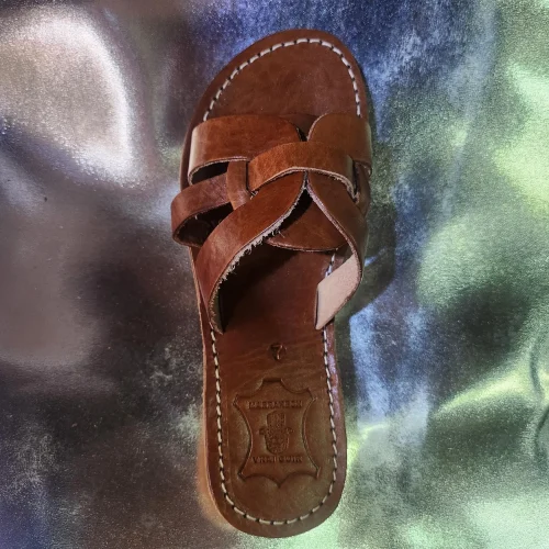 Women’s Brown Flat Moroccan Leather Sandals