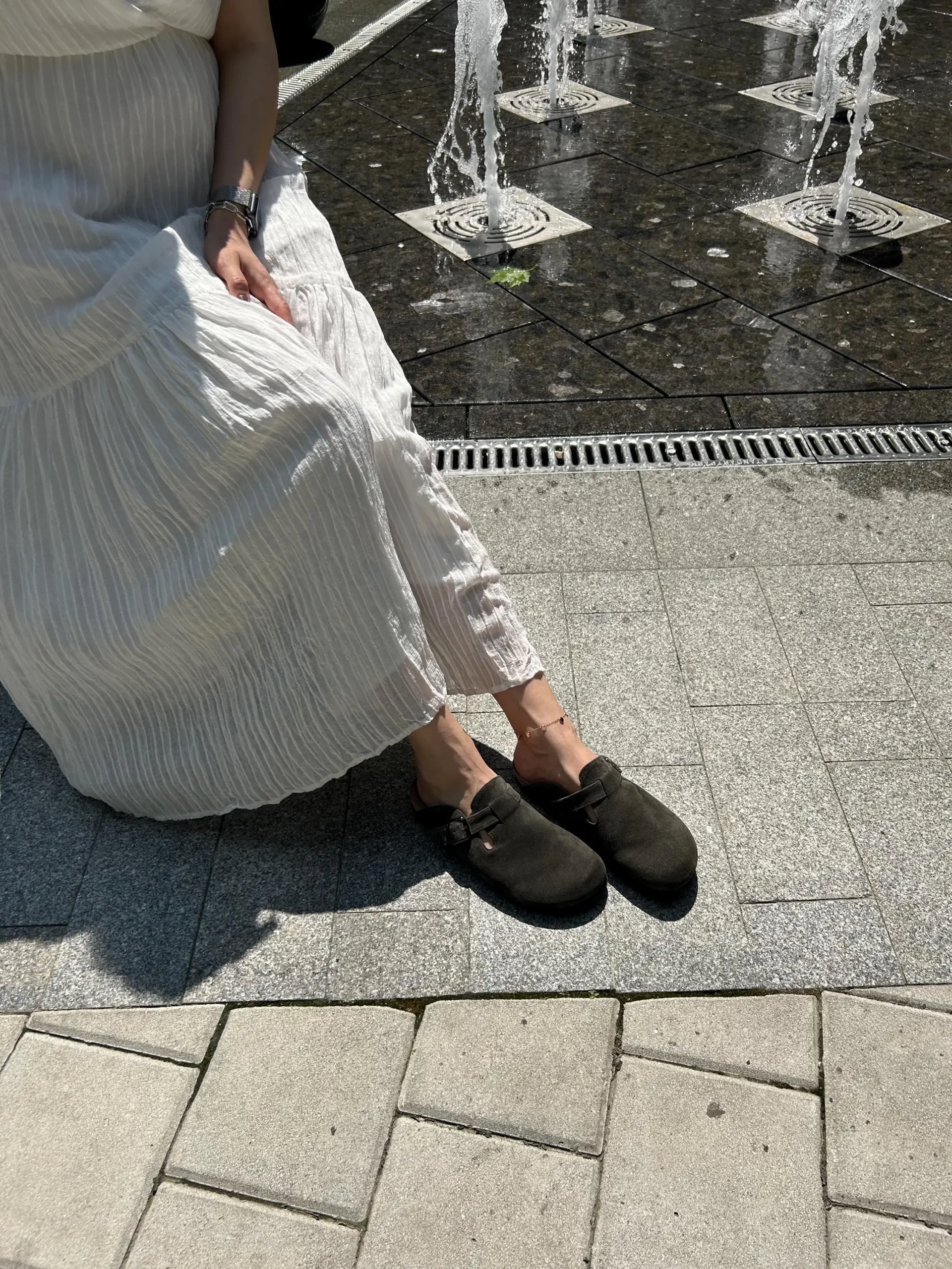 Moss Green Suede Mules: Women's Summer Sandals