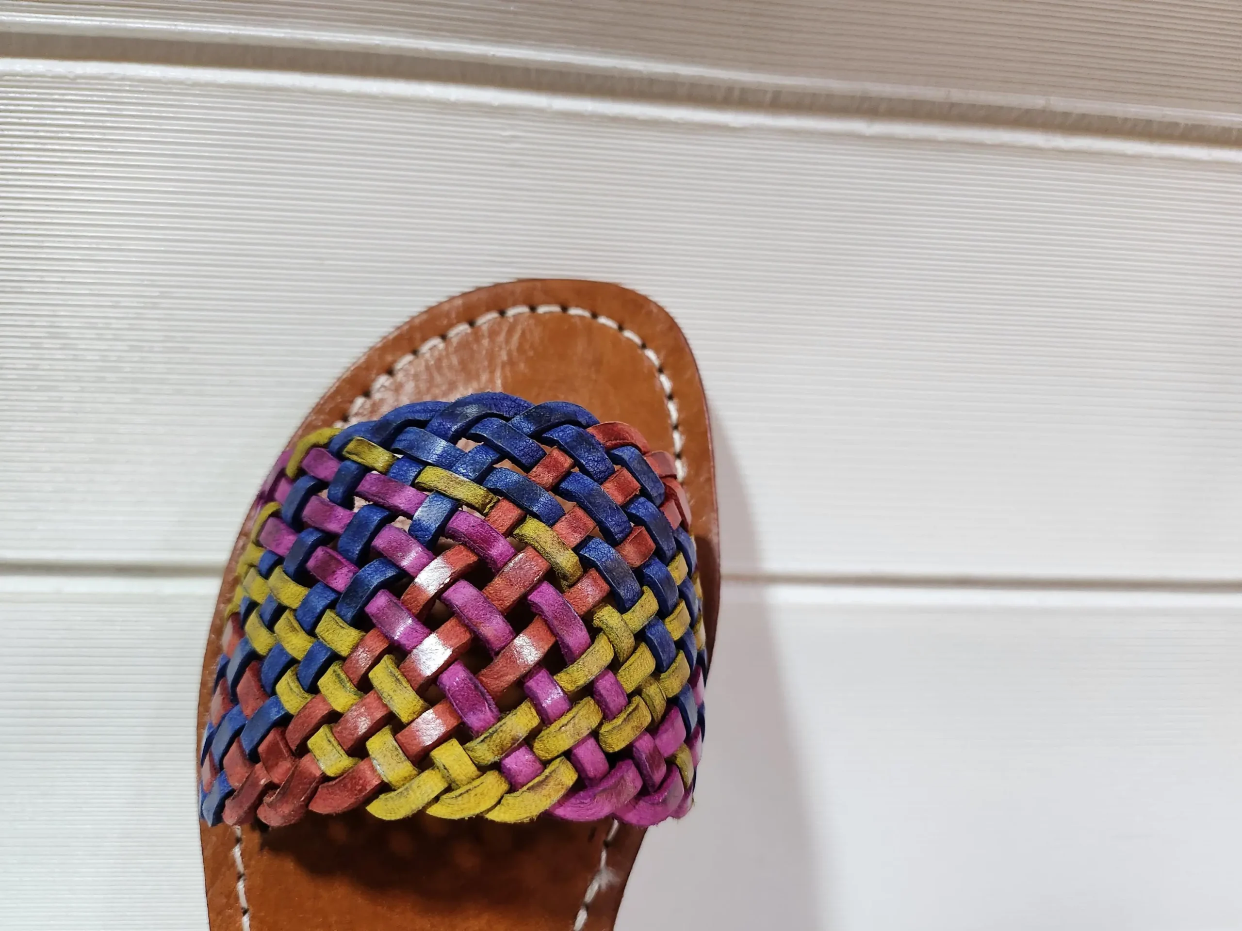 Women’s Colorful Woven Moroccan Leather Summer Slides